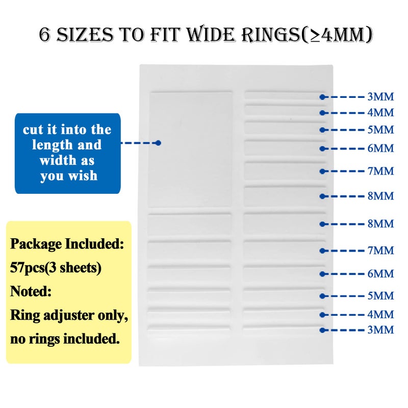 enhong Ring Size Adjuster for Loose Rings Women 57pcs Invisible Transparent Ring Sizer Reducer Spacer Men Ring Fitter - Image 2